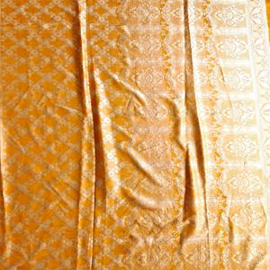 100% Pure Silk Tangy Orange banarasi