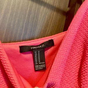 Forever 21 Fuschia Peplum Crop Top