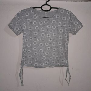 Preety Girlish Grey Croptop