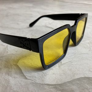 Black Yellow Square Sunglasses