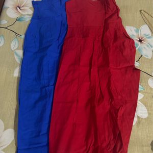 Pure Cotton Blue And Red Loose Patiala Pants