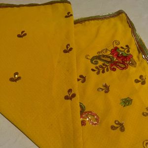 Crepe Yellow Saree