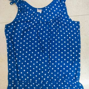 Blue Polka Dot Top