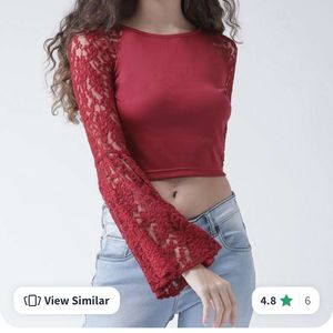 Hot RedNet Crop Top