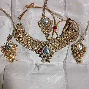 Jewellery Set (Necklace,Earrings And Maang Tika)