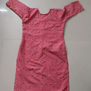 Woman A Line Pink Kurta