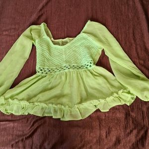 Parrot Green Transparent Top