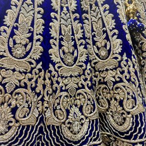 Navy Blue Heavy Bridal Lehenga