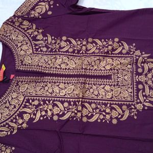 Vishudh Brand Plum Gold Kurta