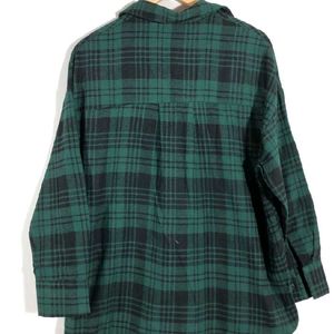 Black and Green Oversized Checked Shirt