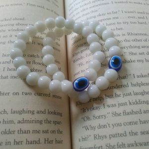 Evil Eye White Colour Beaded Bracelet 🤍