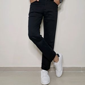 Kaulin 1027 Men's Double Cloth Knitted Black Pant