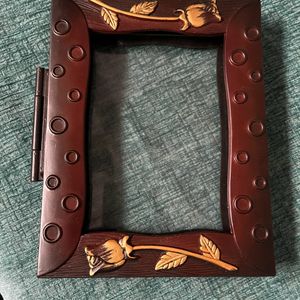 Floral Brown Wooden Photo Frame