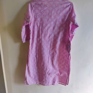 Straight Cut Pink Kurta