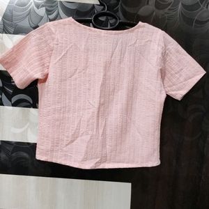 Peachy Pink Color Crop Top