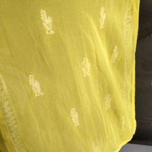 Chikankari Yellow Kurta + Inner