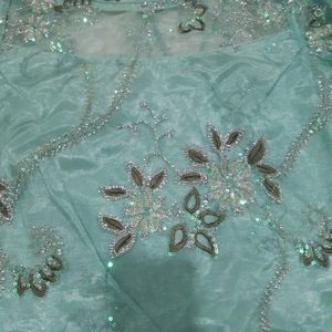 Beautiful Sea Green Sharara Suit For Girls