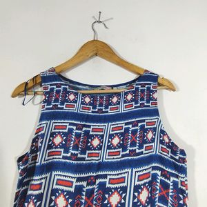 Blue Printed Dress (Women's)