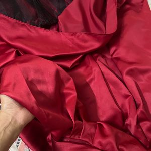 European Satin Red Gown