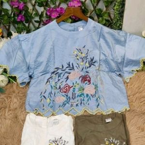 Embroidery Work Crop Top