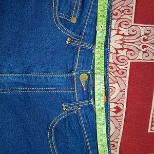 Dark Blue Bell Bottom Jeans For Women