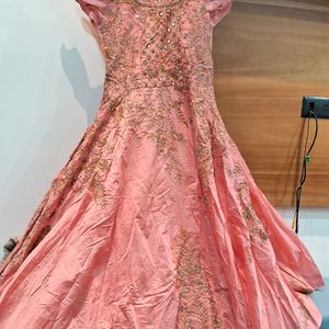 Beautiful Peach Colored Ethnic Gown