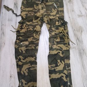 Army Colour Cargo Jeans (Waist 32) (E.89)