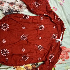 Red Full Sleeves Top