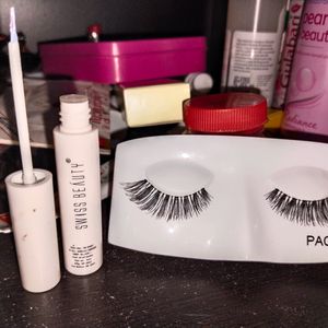 Pac Eyelashes 53 And Swiss Beauty White Glue