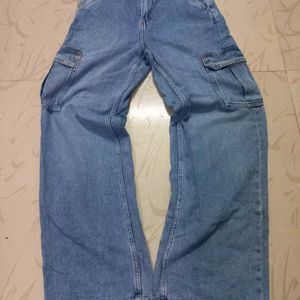 h&m baggy cargo denim