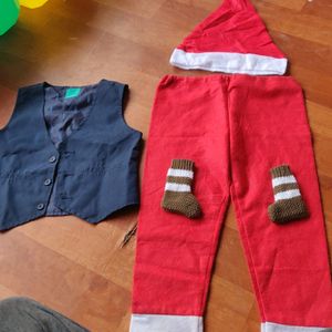 Boys Waist Coat,  Santa Pant And Hat, Socks