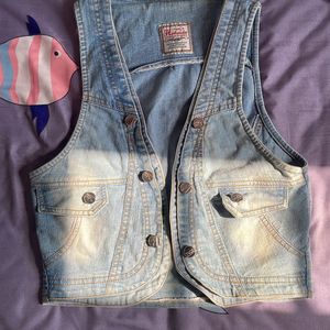 Light blue denim vest/jacket