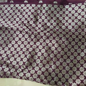 Purple Silver Brand New Saree