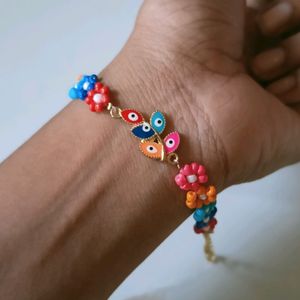 Handmade Evil Eye Daises Bracelet