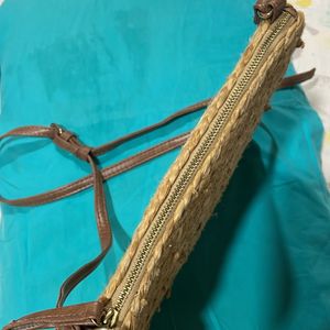 Gold N Straw Coloured Sling Bag