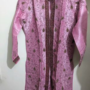 Pink Ethnic Kurta For Men