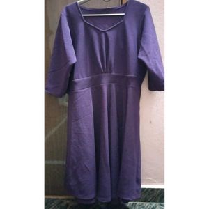 Women Fit And Flare Purple Dress.