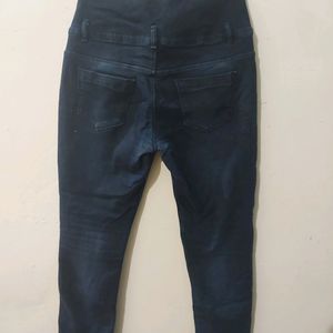 Dark Blue High Waist Skinny Distressed Jeans