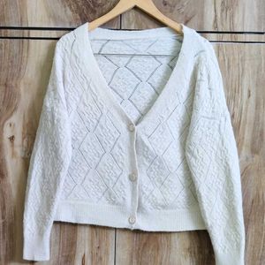 Cream Colour Designer Cardigan Size-44