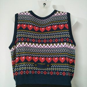 Half Vest Knitted Sweater