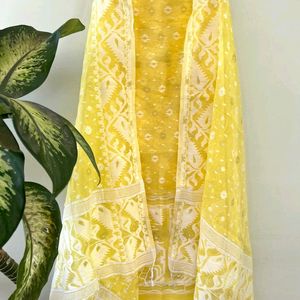 Bengal handloom Jamdani Dupatta Kurta Piece