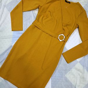 Women Sheath Yellow Dress💛