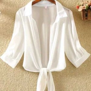 White Crop Shrug