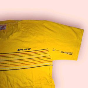 T-Shirt, Round Neck, Half Sleeve, Yellow Color