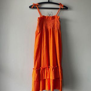 Orange Midi Dress