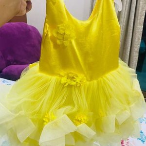 Yellow Colour Beutiful Frock For Party