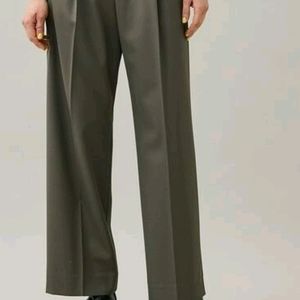 Olive Green Sequal Pleared Trousers