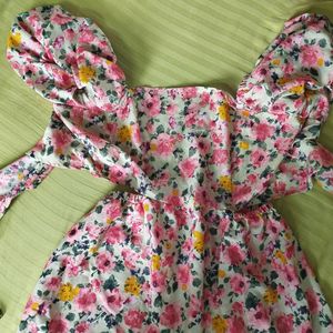 Puff Sleeve Floral Dress