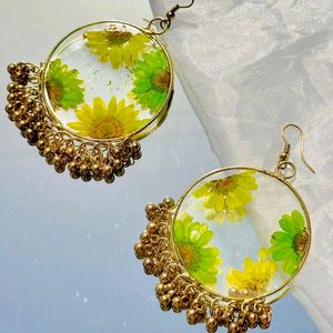 Lightweight Resin Round Gold Jhumka