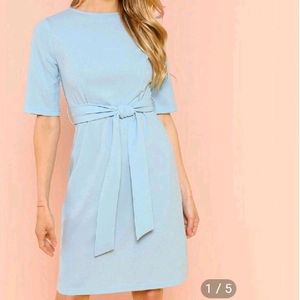 Sheath Dress With Belt Attractive Look From SHEIN